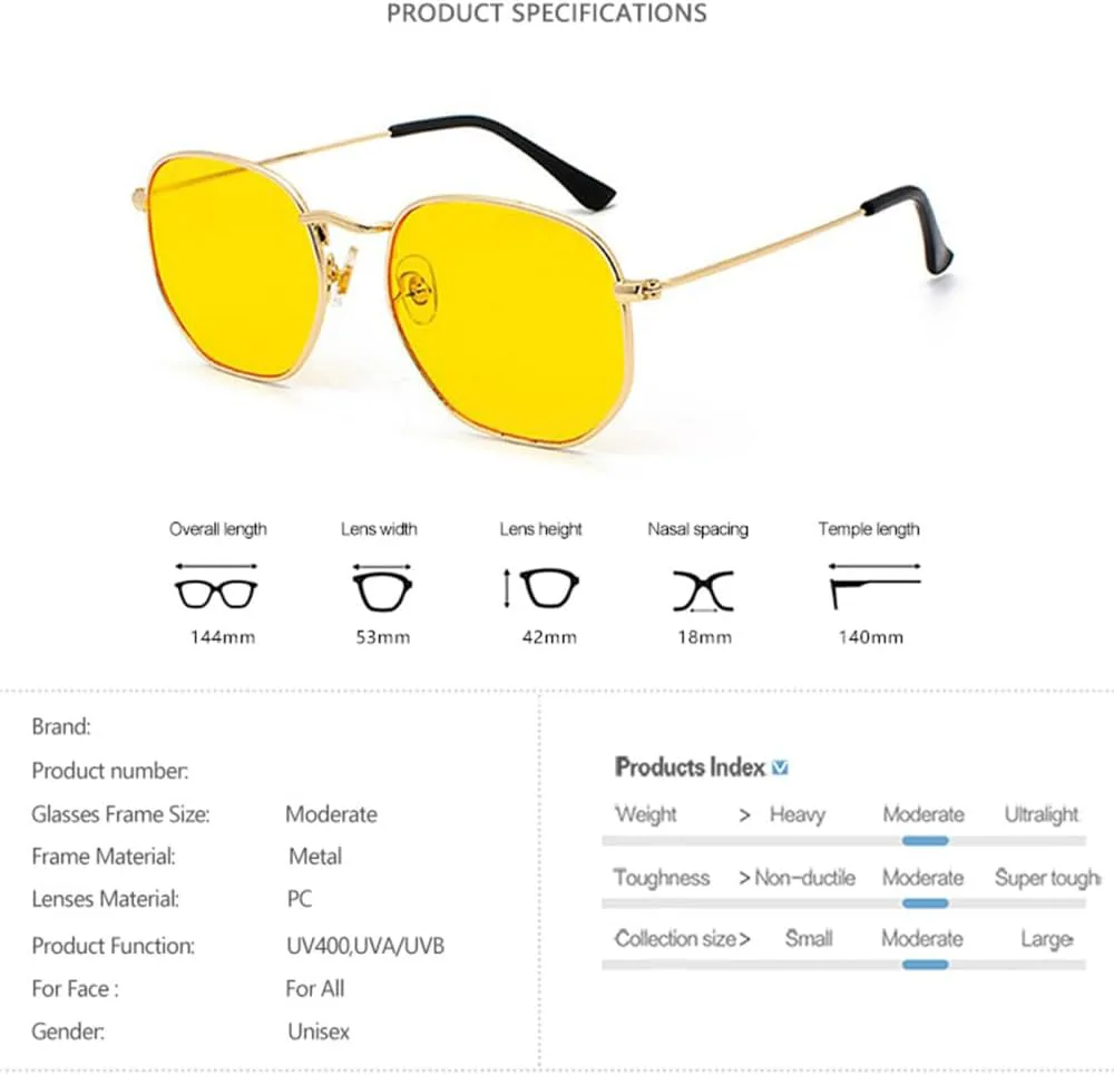 

Солнцезащитные очки Hexagon для мужчин и женщин, многоугольные солнцезащитные очки в стиле ретро, ​​металлическая оправа, защита от УФ-излучения TOP UV400 generic, 8