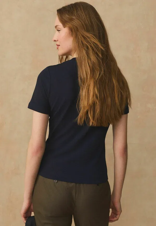 Футболка Next Regular fit crepe short sleeve crew neck basic t-shirt, темно-синий