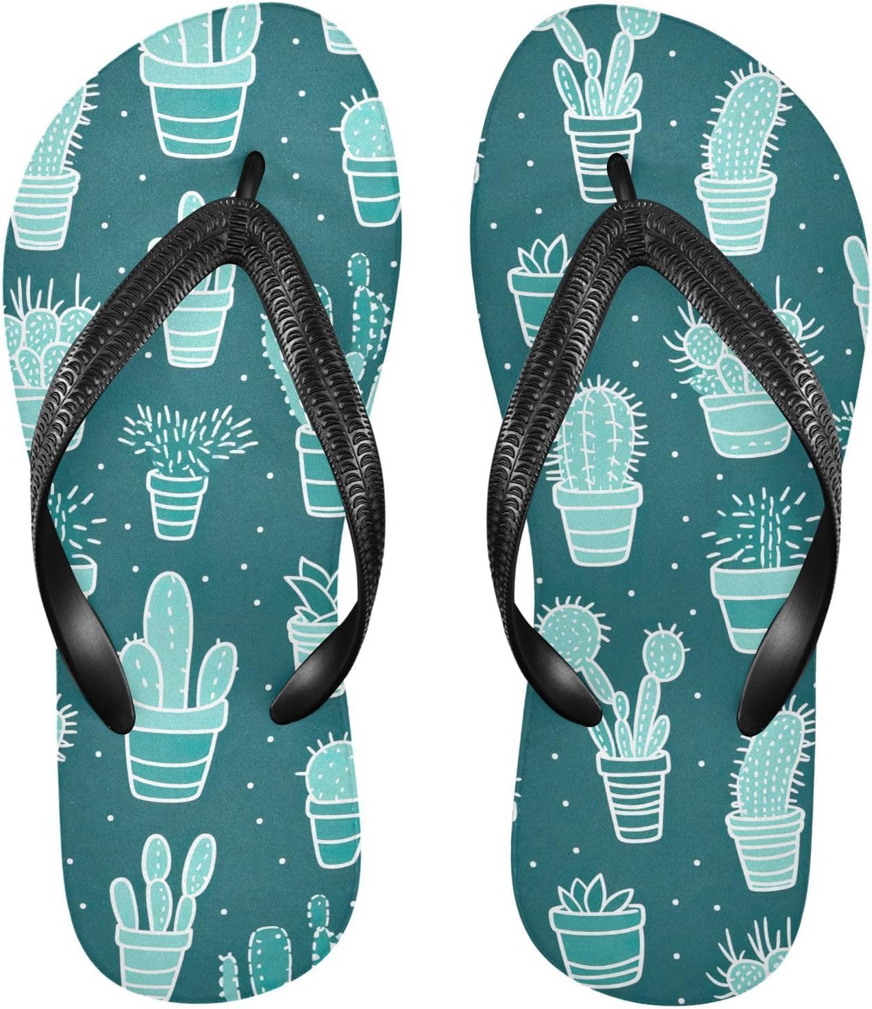 

Женские и мужские шлепанцы SPRIPORT Cactus Green Slim с удобной мягкой стелькой, нескользящей резиновой подошвой, для отдыха, прогулок на улице и пляжа летом, Multicoloured