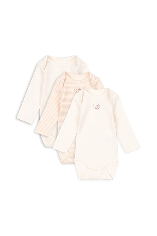 

Детский боди FIO STRIPE 3 PACK LS BODY OCS 3-pack Fanga Fontana, бежевый