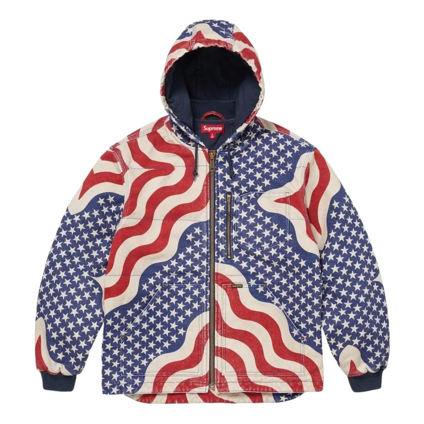 Рабочая куртка Supreme SS26 Flag Quilted Hooded Work Jacket 'Multicolor'