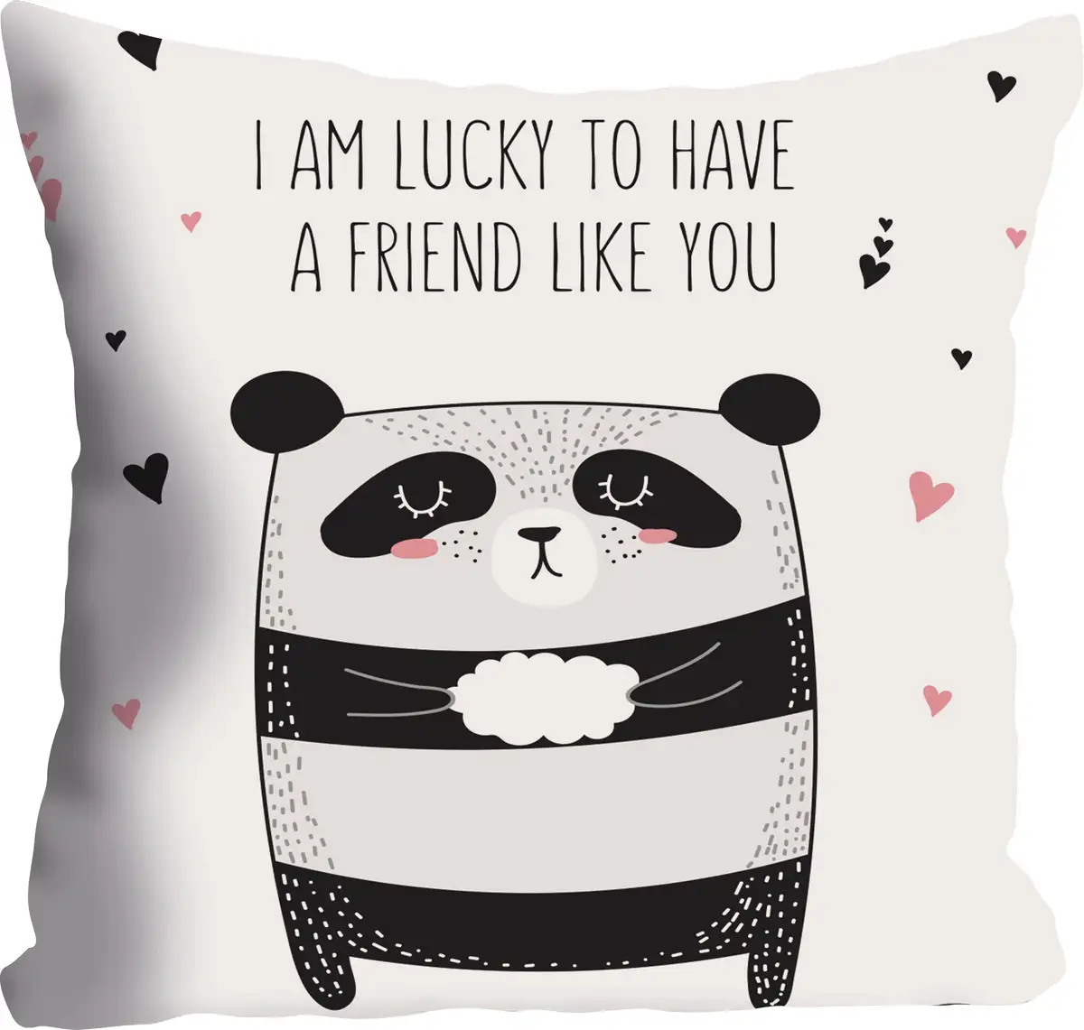 

Декоративная подушка Queence "Друг как ты", чехол на подушку без наполнения, 1 шт 40х40 см, цвет bunt + bedruckt