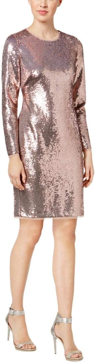

Женское платье-футляр Calvin Klein с пайетками, розовое, Gold