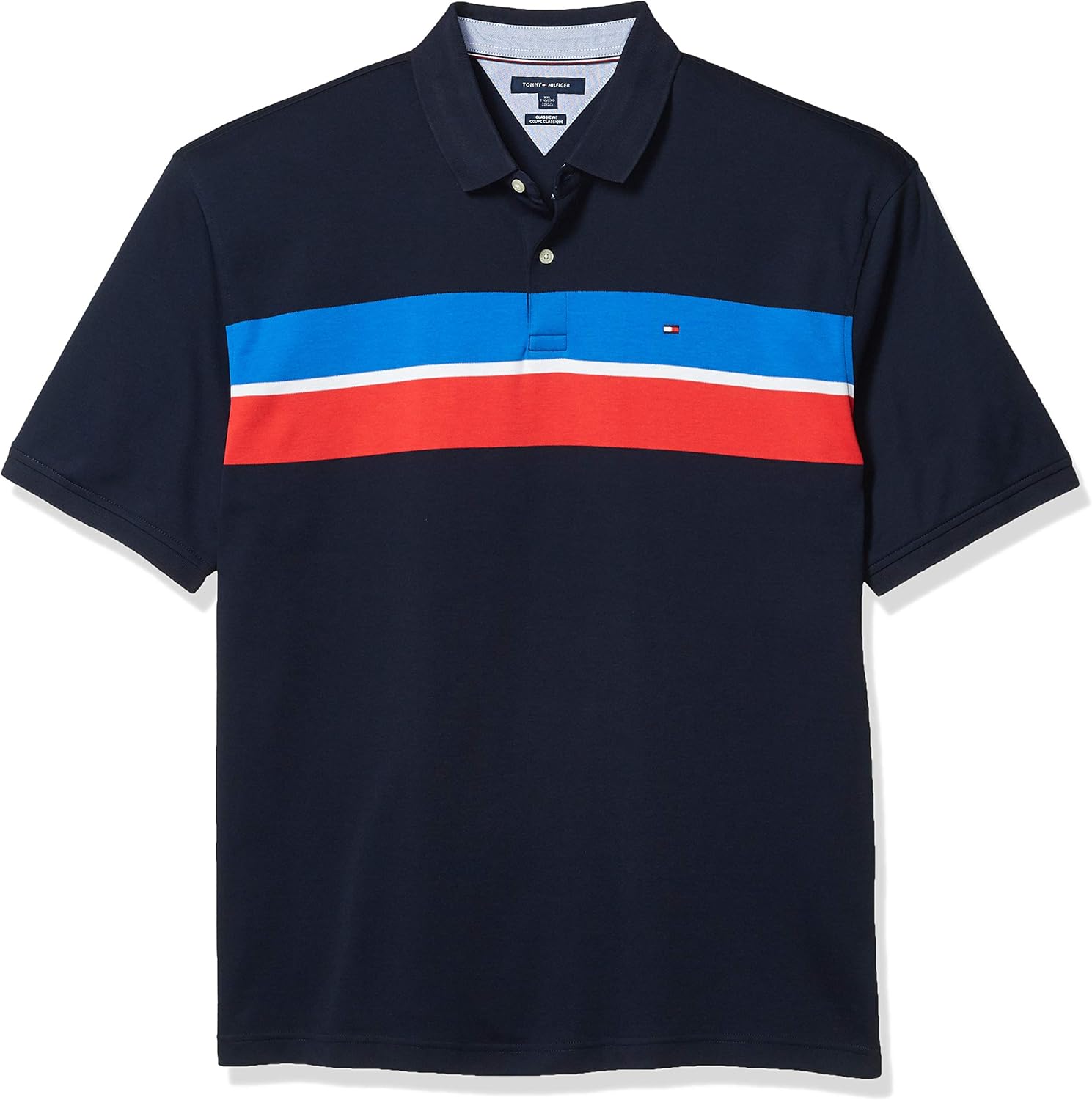 

Мужская хлопковая рубашка-поло Tommy Hilfiger Classic Fit с коротким рукавом, Tommy Blue