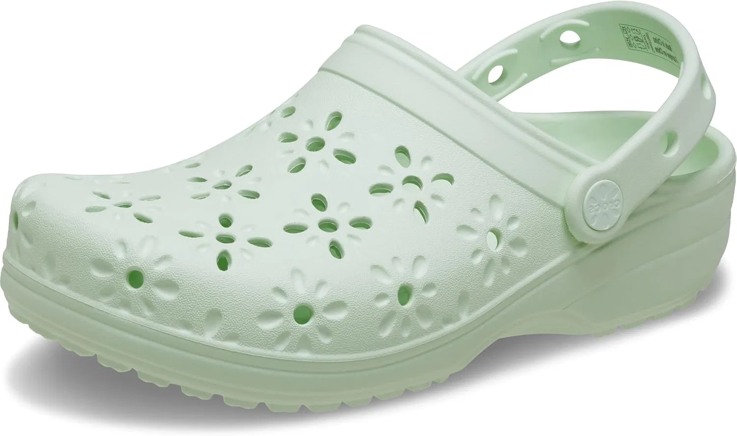 Классические сабо Crocs с цветочным принтом и вырезом, Jade Tint