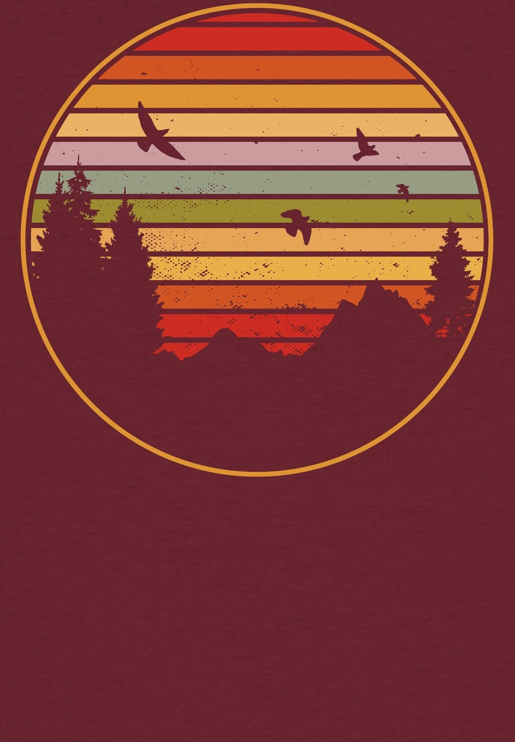 

Футболка с принтом SUNSET BERGE TANNEN watapparel, темно-красный