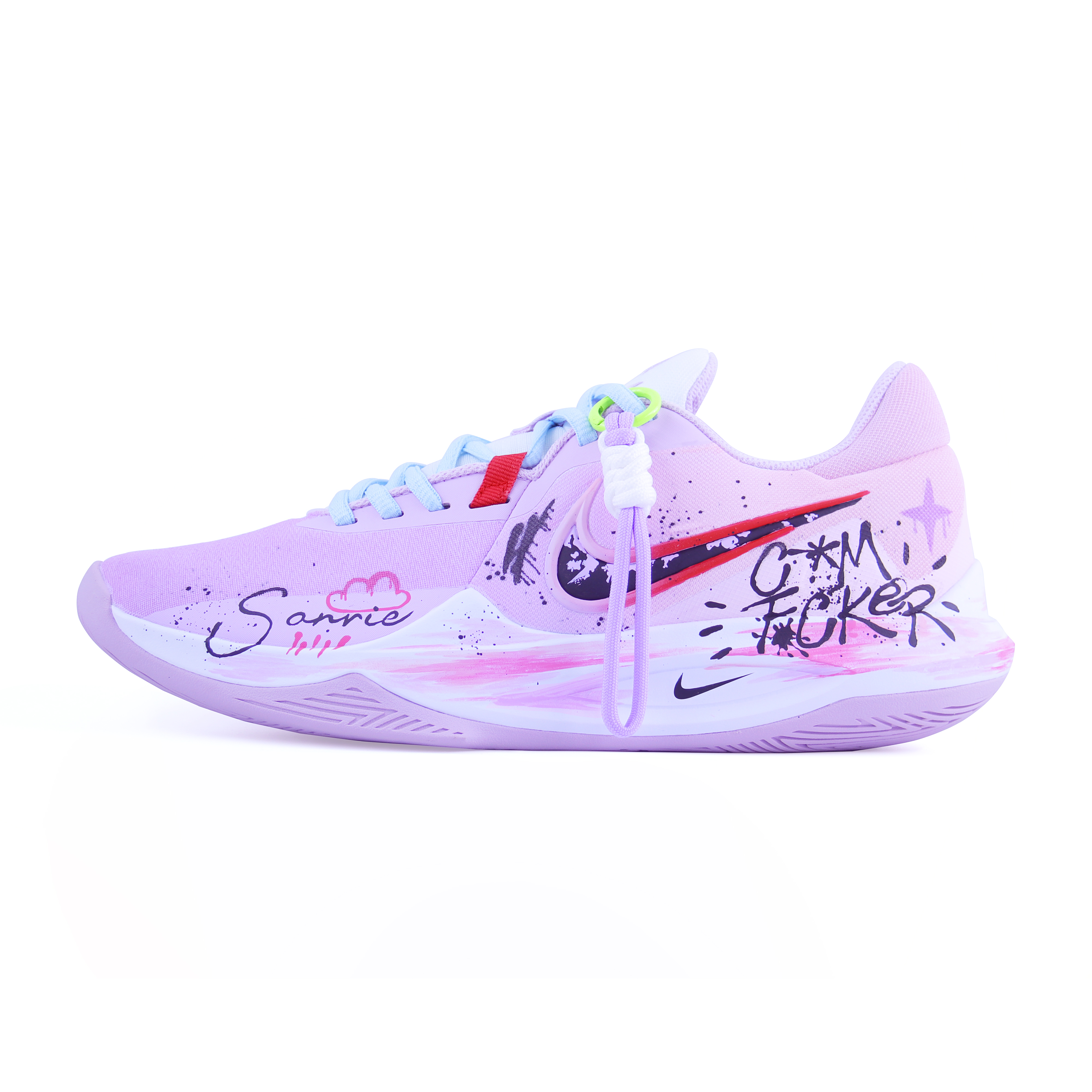 

Nike Баскетбольные кроссовки Precision 6 Minced Purple Taro Powder с амортизацией, износостойкие, низкие, мужские, белые, розовые, фиолетовые