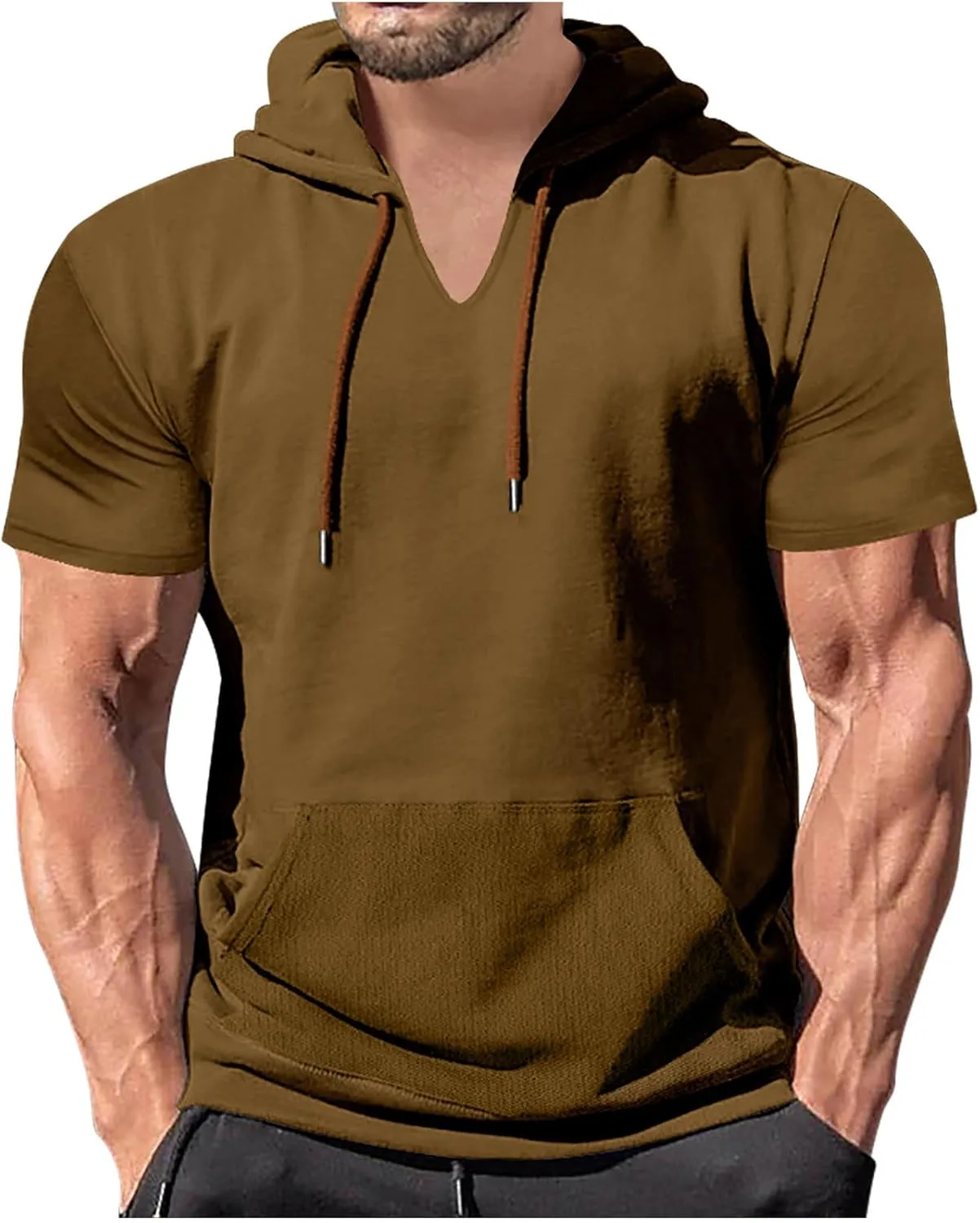 

Мужская футболка с капюшоном и карманом