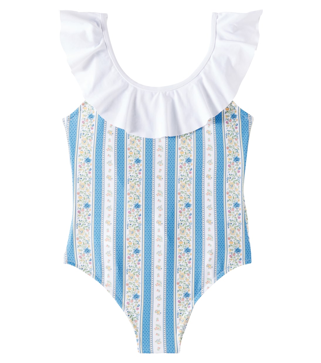 

Купальник Mila в полоску с цветочным принтом La Coqueta, Blue Floral Stripe