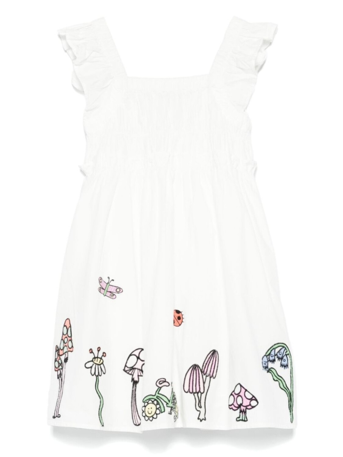 

Платье с вышитым мотивом Stella McCartney Kids, белый