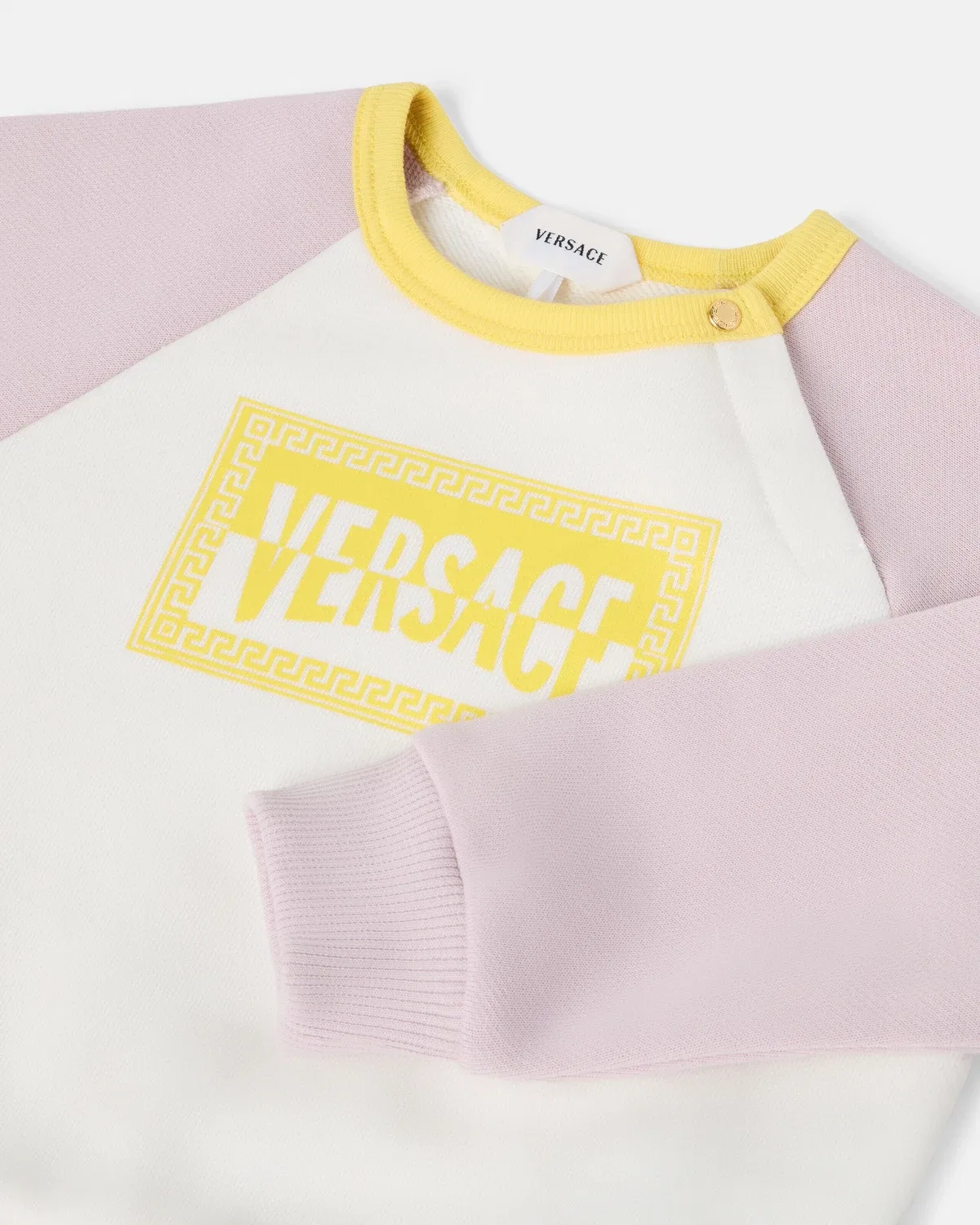 Детская толстовка из хлопкового джерси с принтом Versace, белый — фото 4
