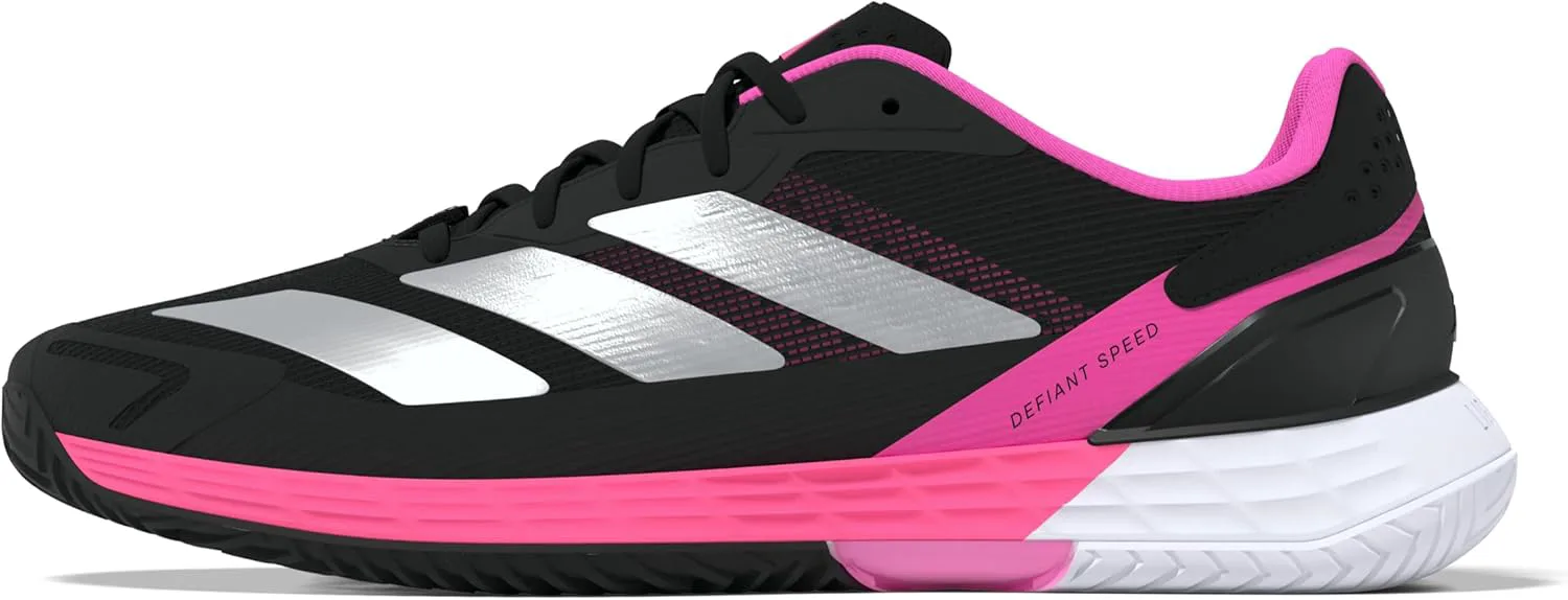 Мужские кроссовки Adidas Defiant Speed 2, черный/металлик/розовый — фото 4