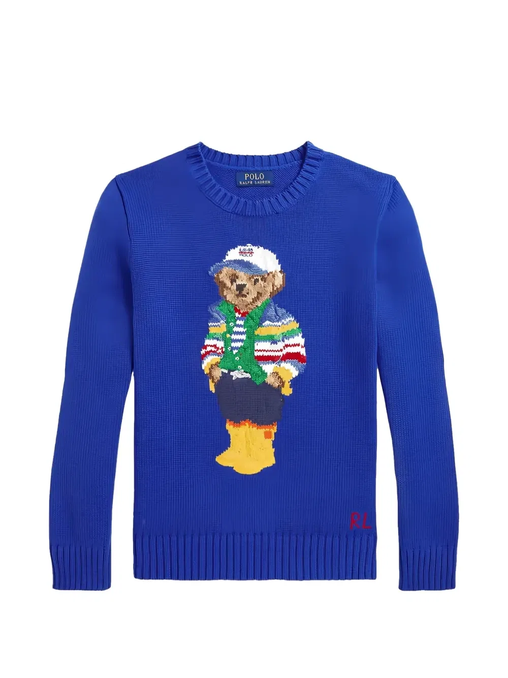 Свитер с круглым вырезом с медвежонком Polo Polo Ralph Lauren Kids, синий