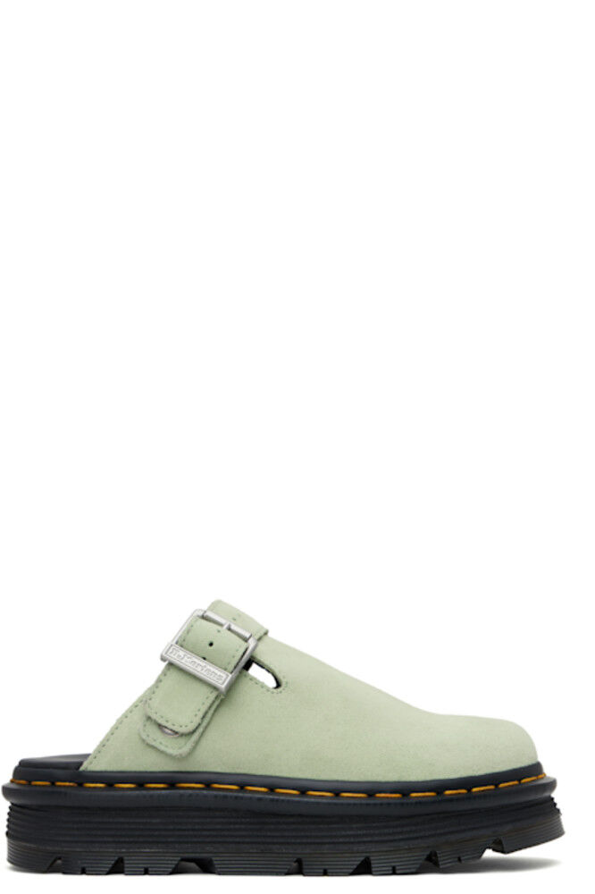 Зеленые замшевые туфли Zebzag Slingback Platform Slip-On Loafers Dr. Martens
