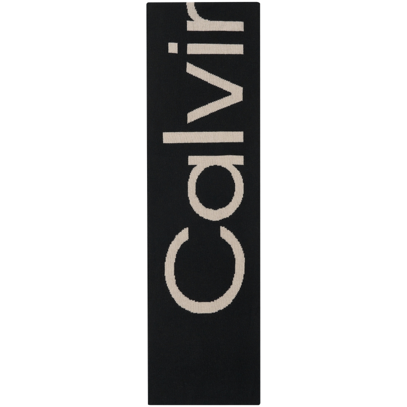 

Calvin Klein Шерстяной вязаный шарф, UB1-Space Black/Castle Gray