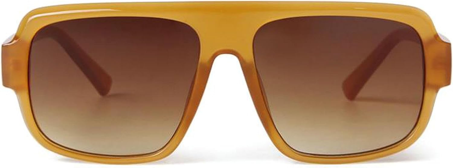 

Крупные квадратные солнцезащитные очки для женщин, очки-пилот, модные солнцезащитные очки-щитки для мужчин, стильные очки для вождения на открытом воздухе mincl, Orange Brown