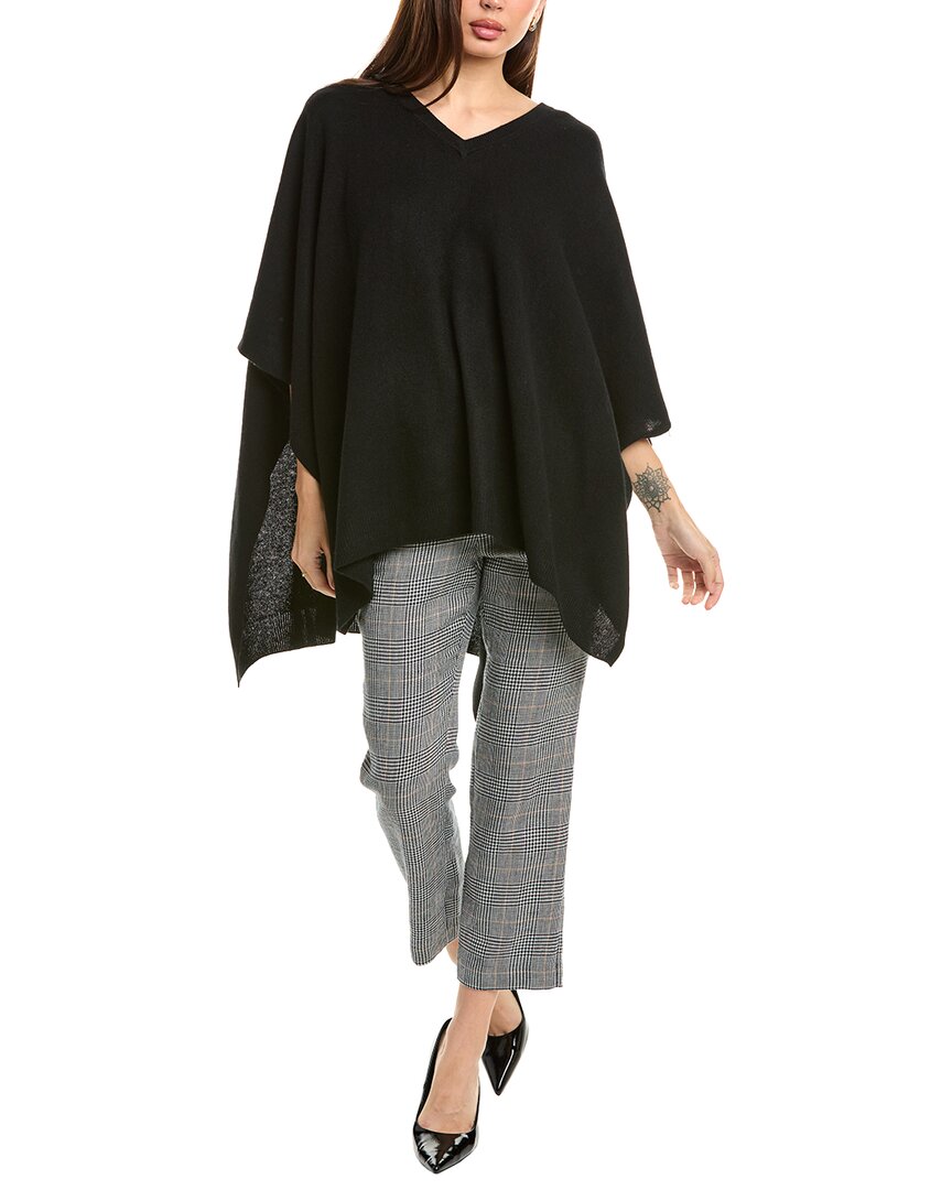 

Amicale Cashmere Кашемировое пончо с V-образным вырезом, черный