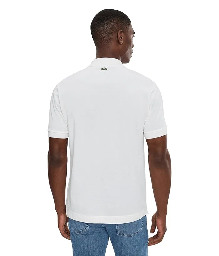 Поло Lacoste Classic Fit Embossed Branding, белый — фото 4