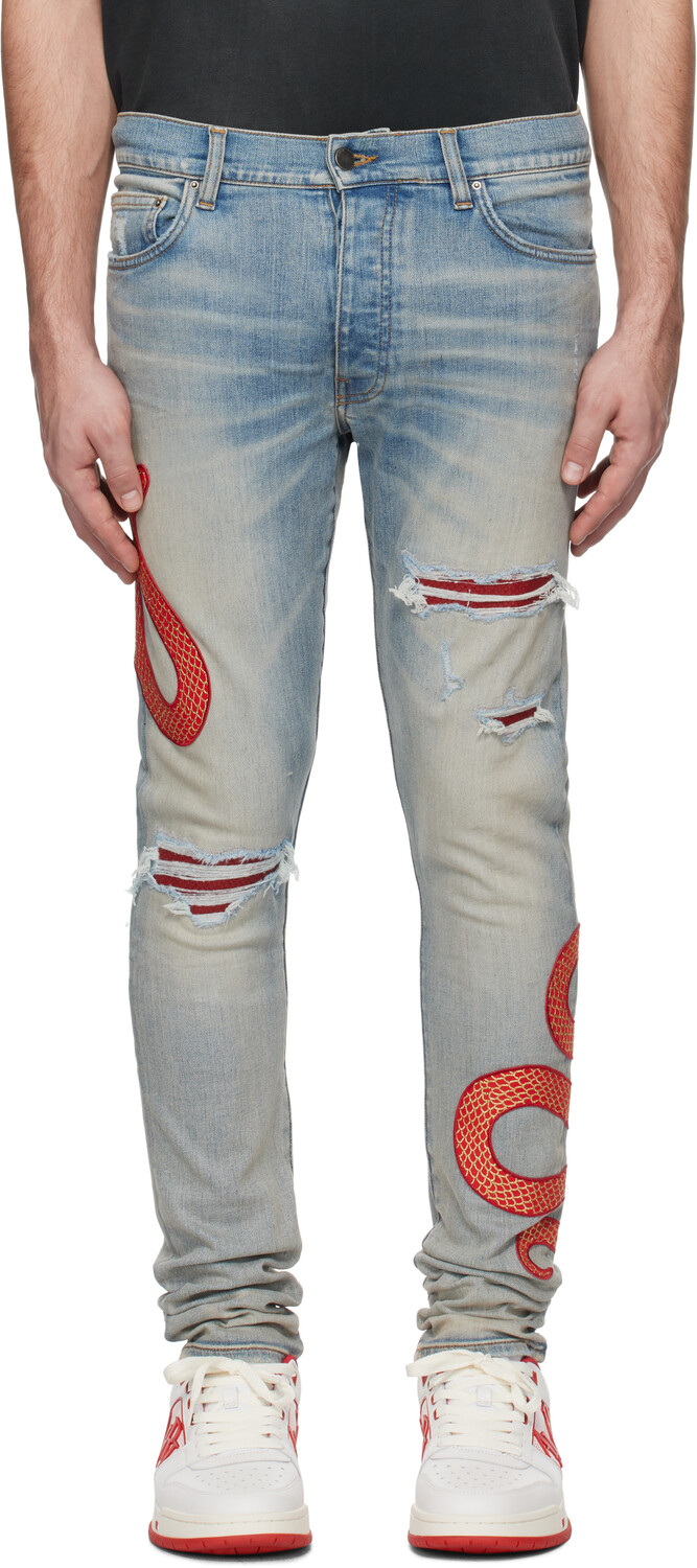 

Синие джинсы XO Snake AMIRI