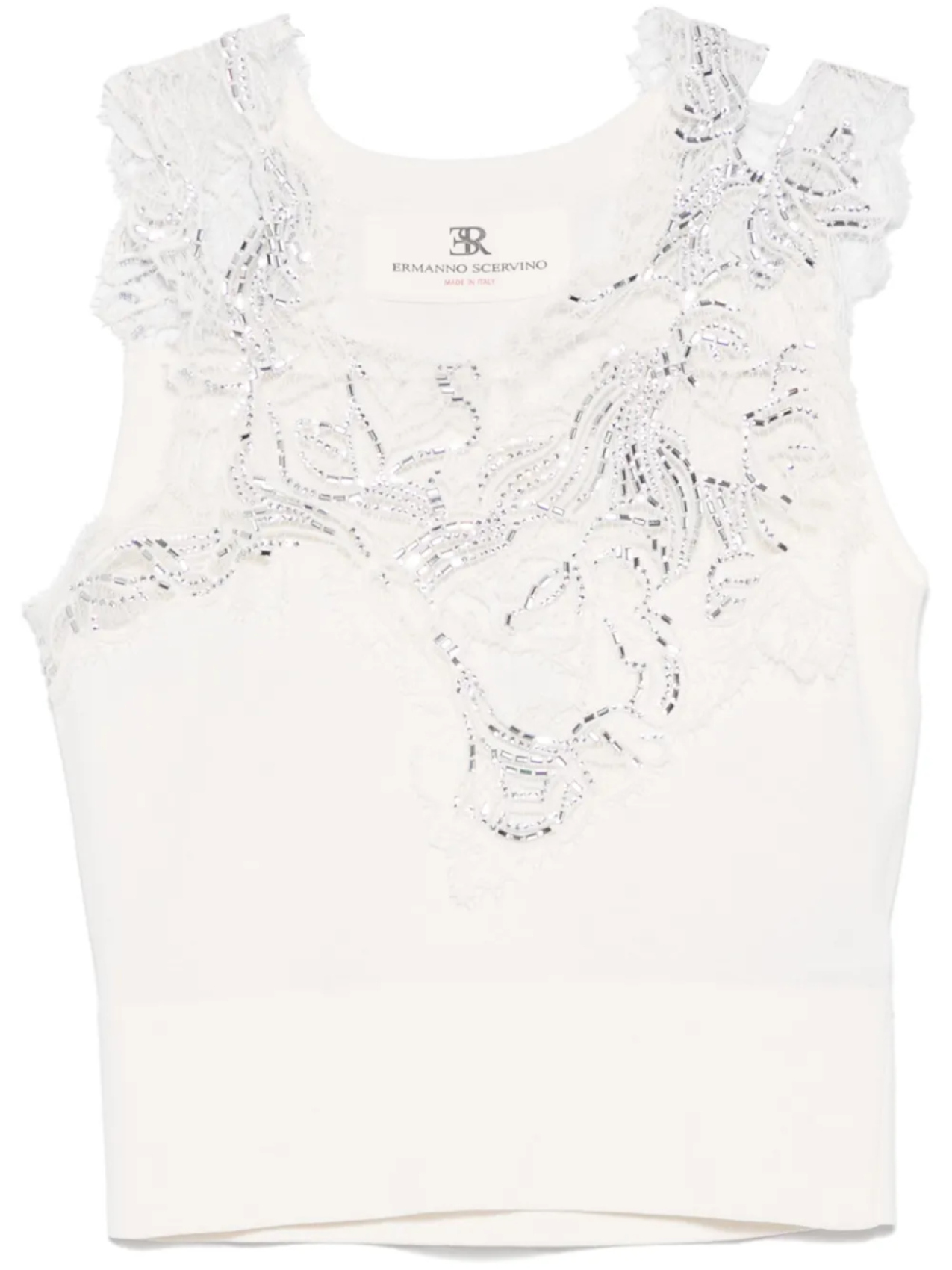 

Ermanno Scervino топ с кристаллами, белый