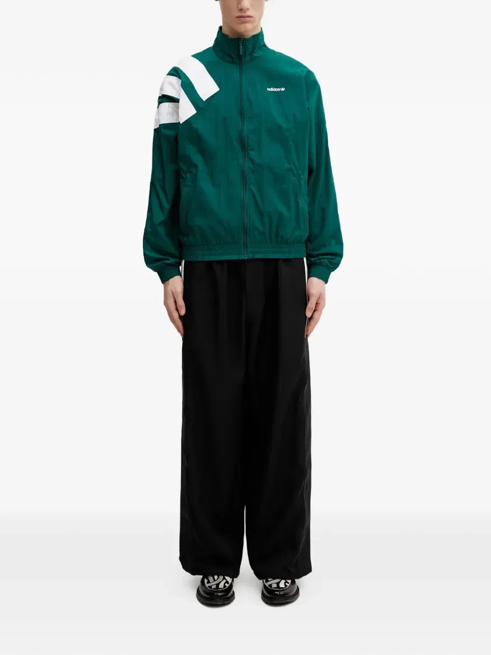 Куртка adidas Archive в стиле пэчворк с вышитым логотипом, зеленый — фото 2