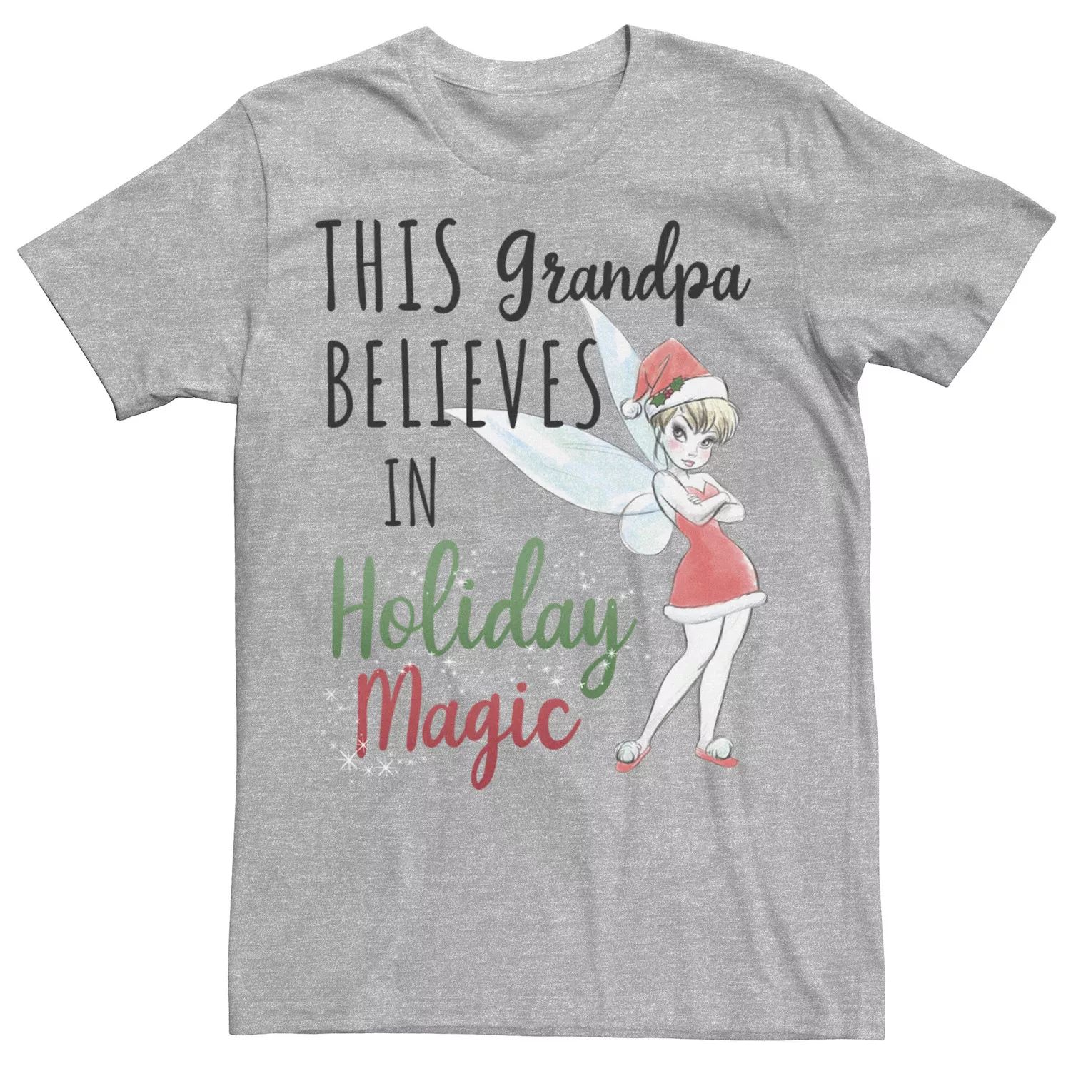 

Мужская футболка Disney Peter Pan Christmas Tinker Bell Holiday Magic Grandpa Licensed Character