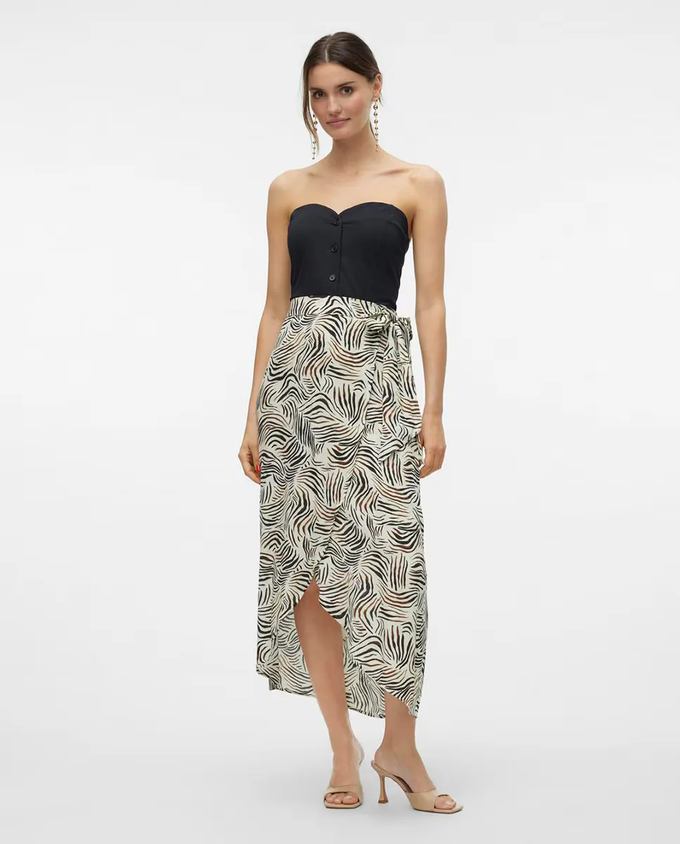 

Юбка с запахом и принтом Vero Moda, цвет Blanco Hielo