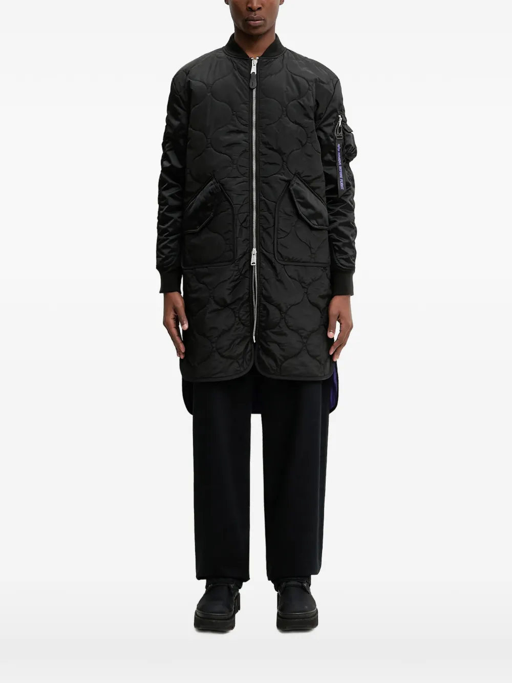 

Пальто с простеганным узором Alpha Industries, черный