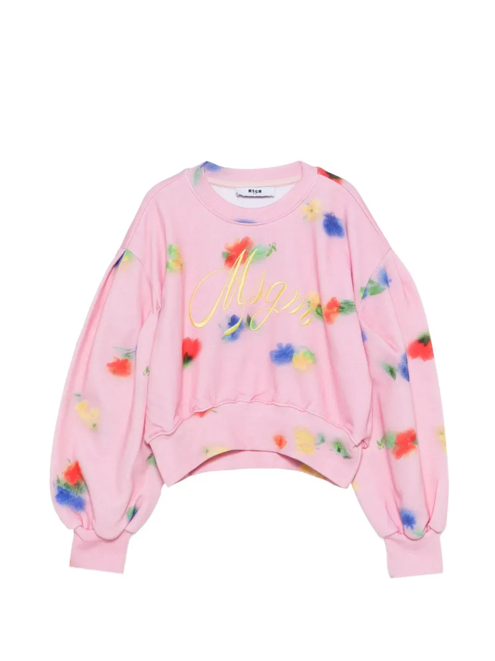 Толстовка с цветочным принтом MSGM Kids, розовый