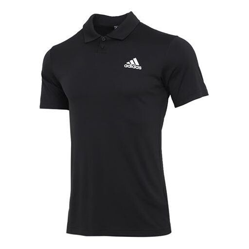 

Футболка теннисные спортивные тренировочные короткие рукава поло Adidas, черный