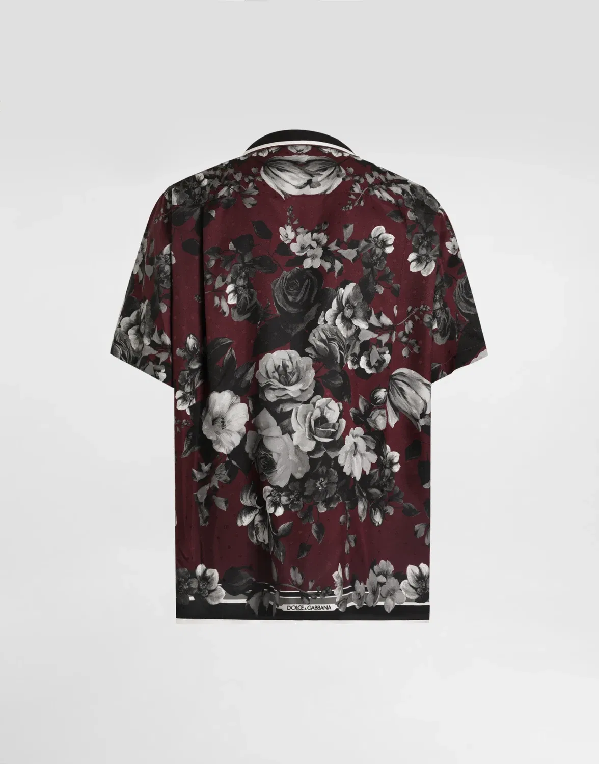 Гавайская рубашка из саржи с принтом "пион и ветви" DOLCE & GABBANA, мультицвет — фото 2