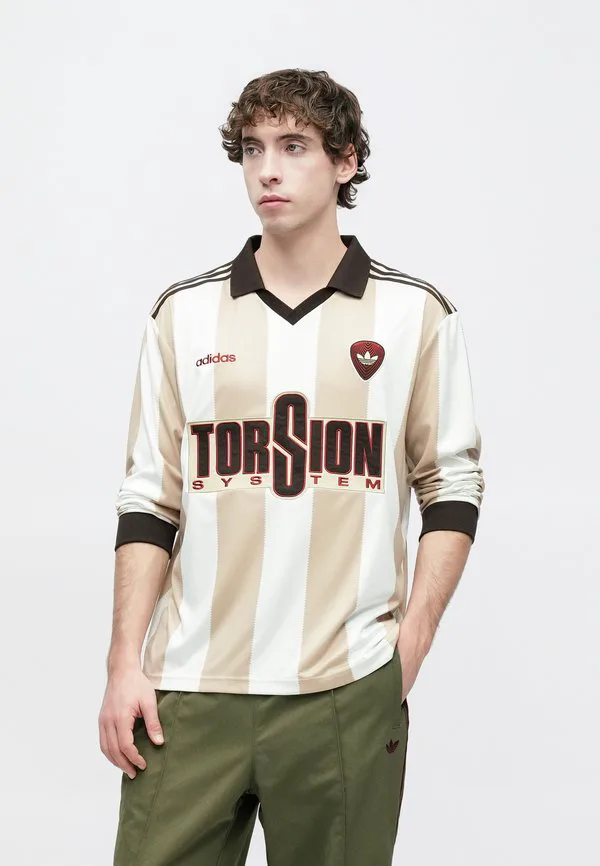 Рубашка поло Adidas Originals, Off White/Stone Khaki — фото 4