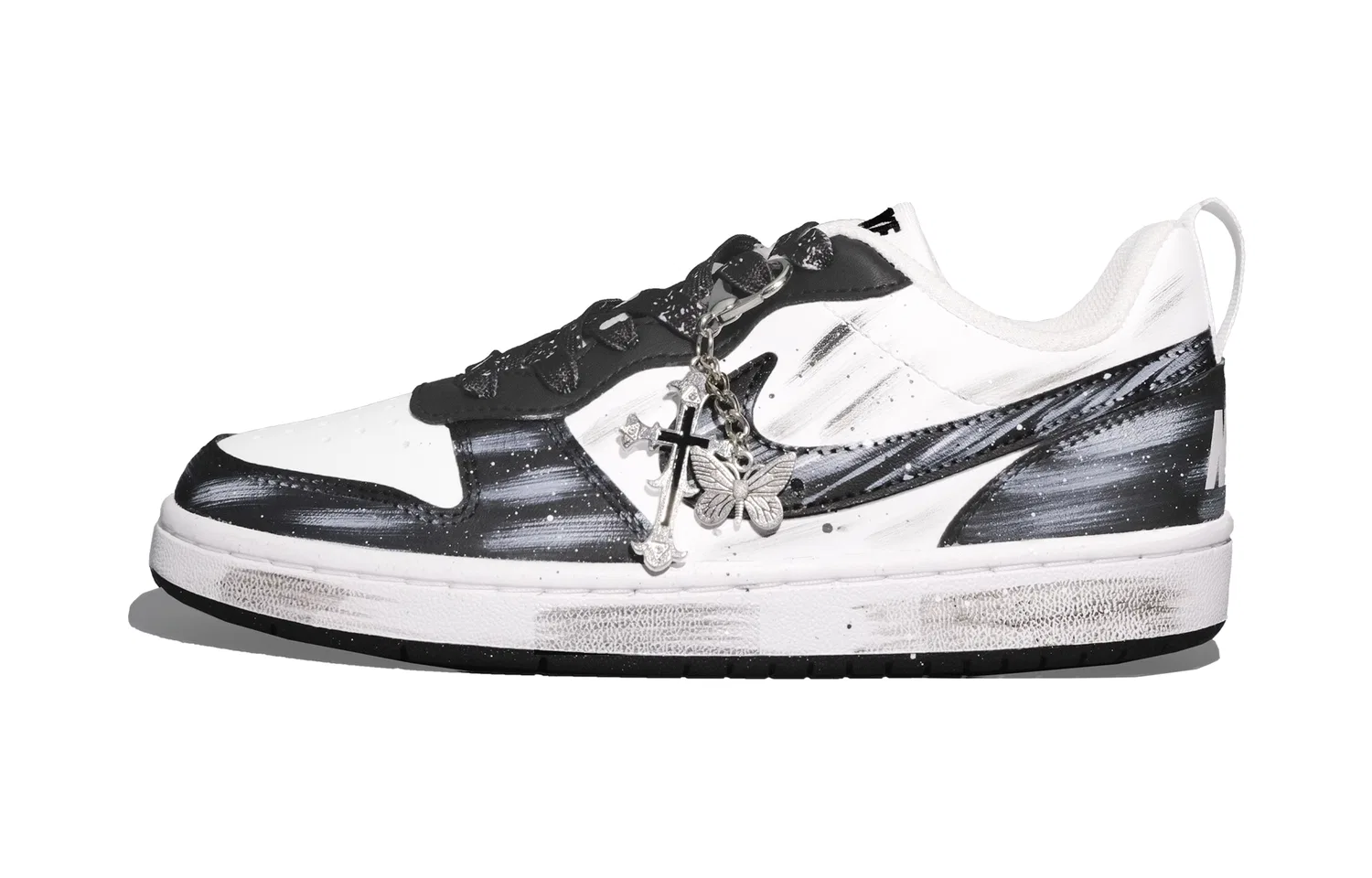 Кроссовки для скейтбординга Court Borough Low top Kids' Skateboarding Shoes Black Teenagers Nike