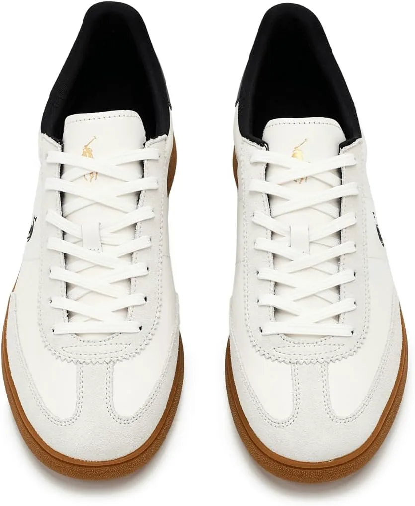 Мужские кроссовки Polo Ralph Lauren Bedford из кожи и замши, белый/черный — фото 2