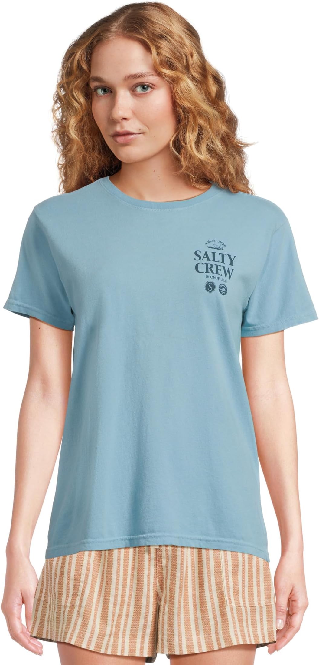 

Футболка Salty Crew Sip And Sea Boyfriend Tee, цвет Lagoon Blue