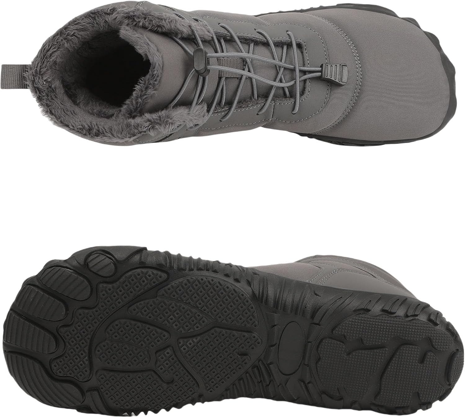 

Зимние ботинки Mmoneyake для женщин, утепленные мехом, водонепроницаемые, без застежек, с широкой носочной частью, с нулевым перепадом, минималистичные ботильоны на щиколотку, удобные кроссовки для улицы, унисекс, серый