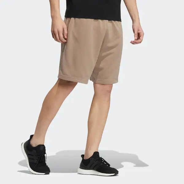 Шорты однотонные с логотипом и принтом, со шнуровкой, прямые шорты Adidas, коричневый — фото 3