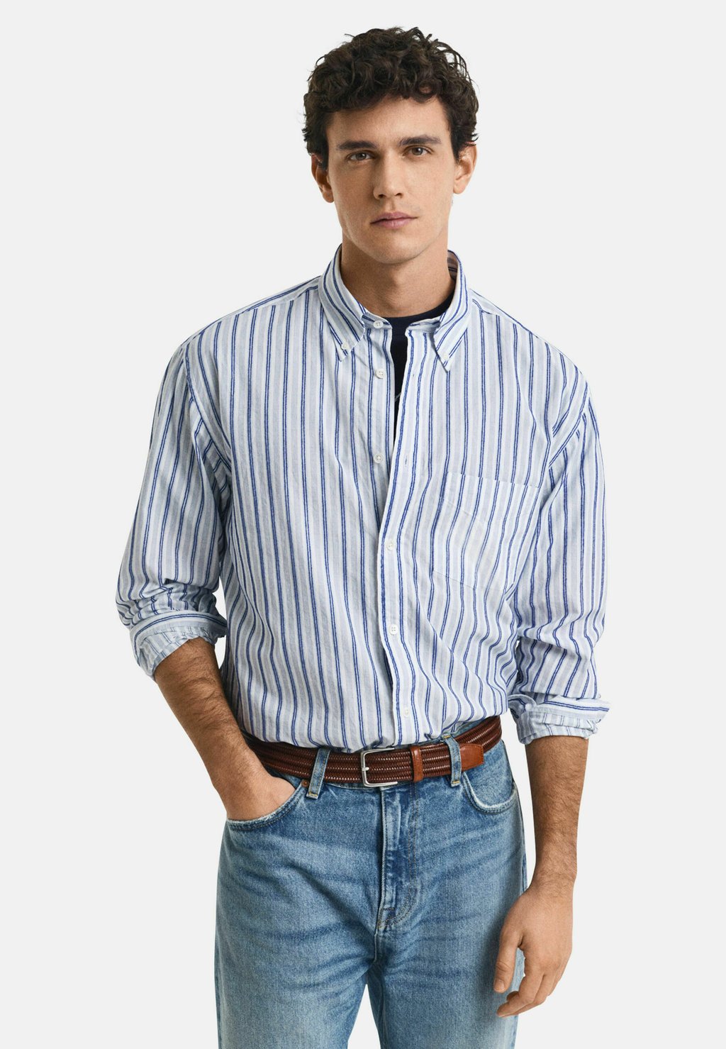 

Рубашка RELAXED FIT TEXTURED STRIPE GANT, кремовый