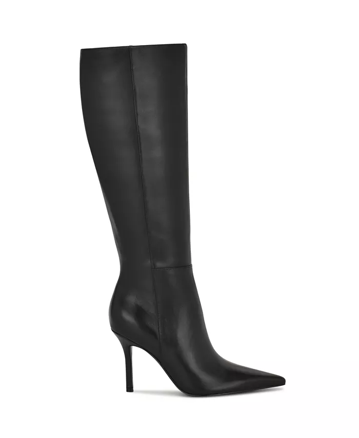 Женские высокие остроносые сапоги Gerty на шпильке Nine West, черный — фото 2