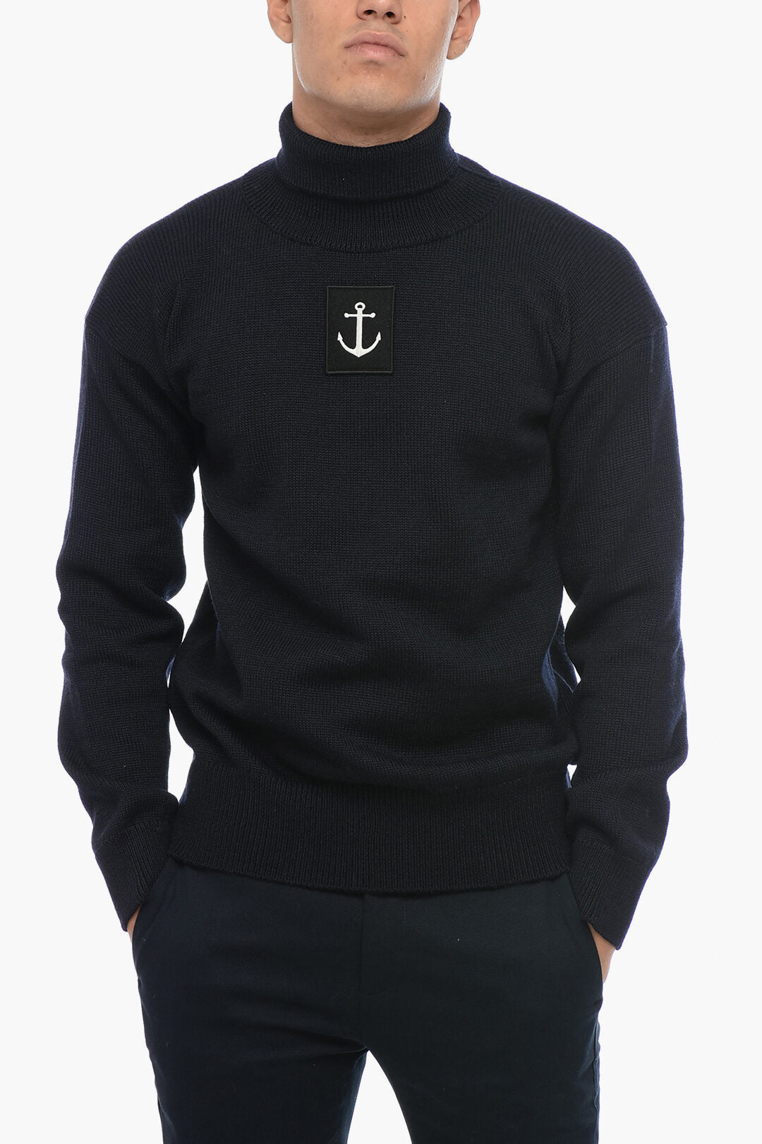 

Водолазка Jil Sander ANCHOR с нашивкой спереди, синий