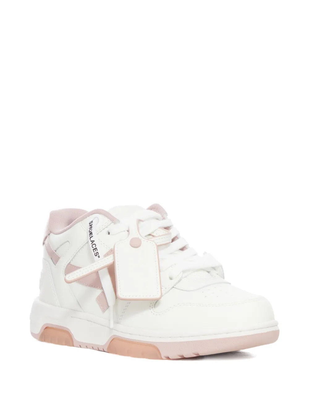 Кроссовки из кожи со шнуровкой и вставками OFF-WHITE, белый — фото 2