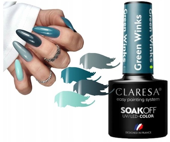 

Claresa Hybrid UV/LED Green Winks лак для ногтей Puderek
