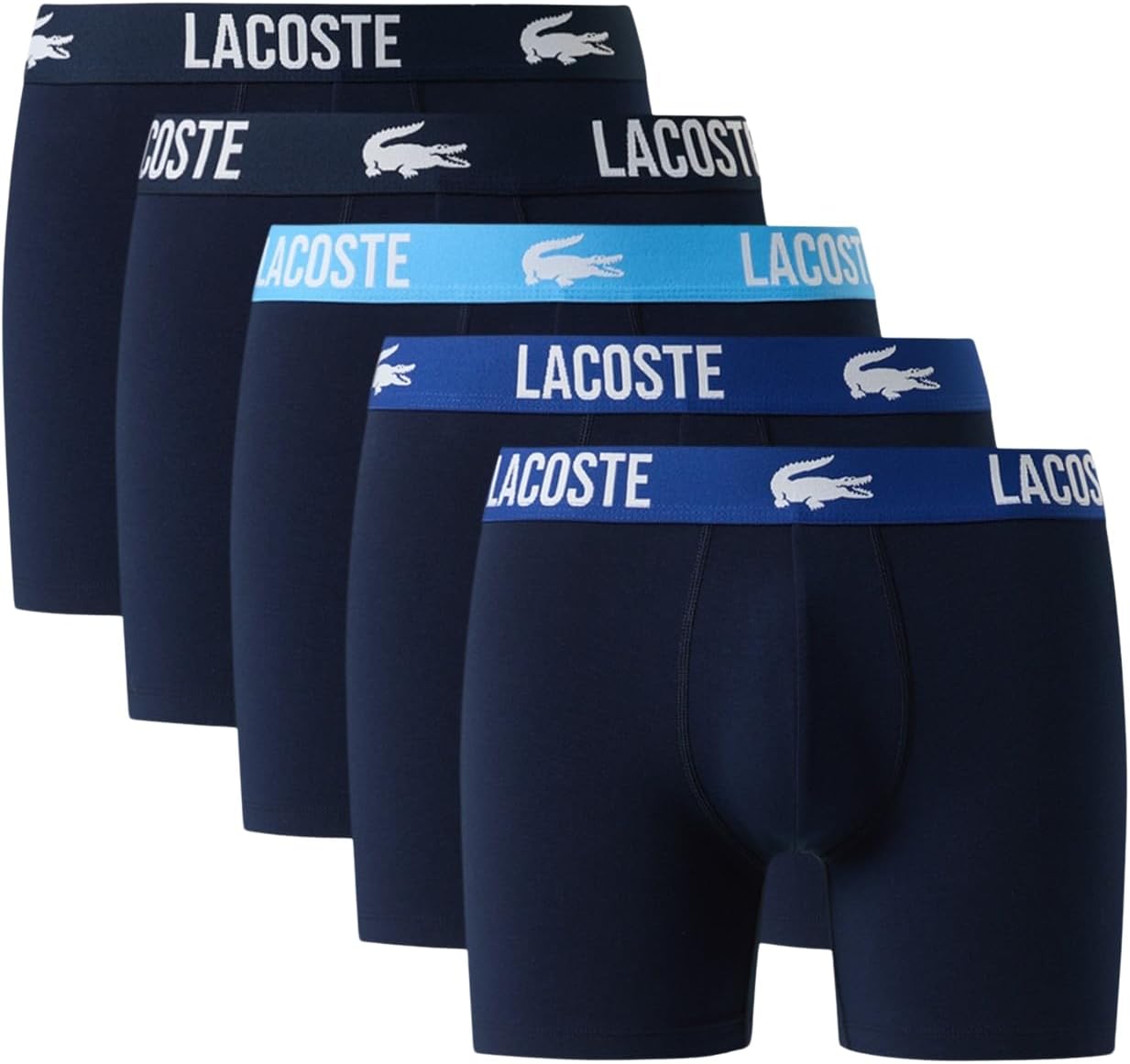 

Трусы-боксеры Lacoste мужские хлопковые стрейч, 5 шт (Amazon Exclusives), Navy Blue/Captain/Argentina