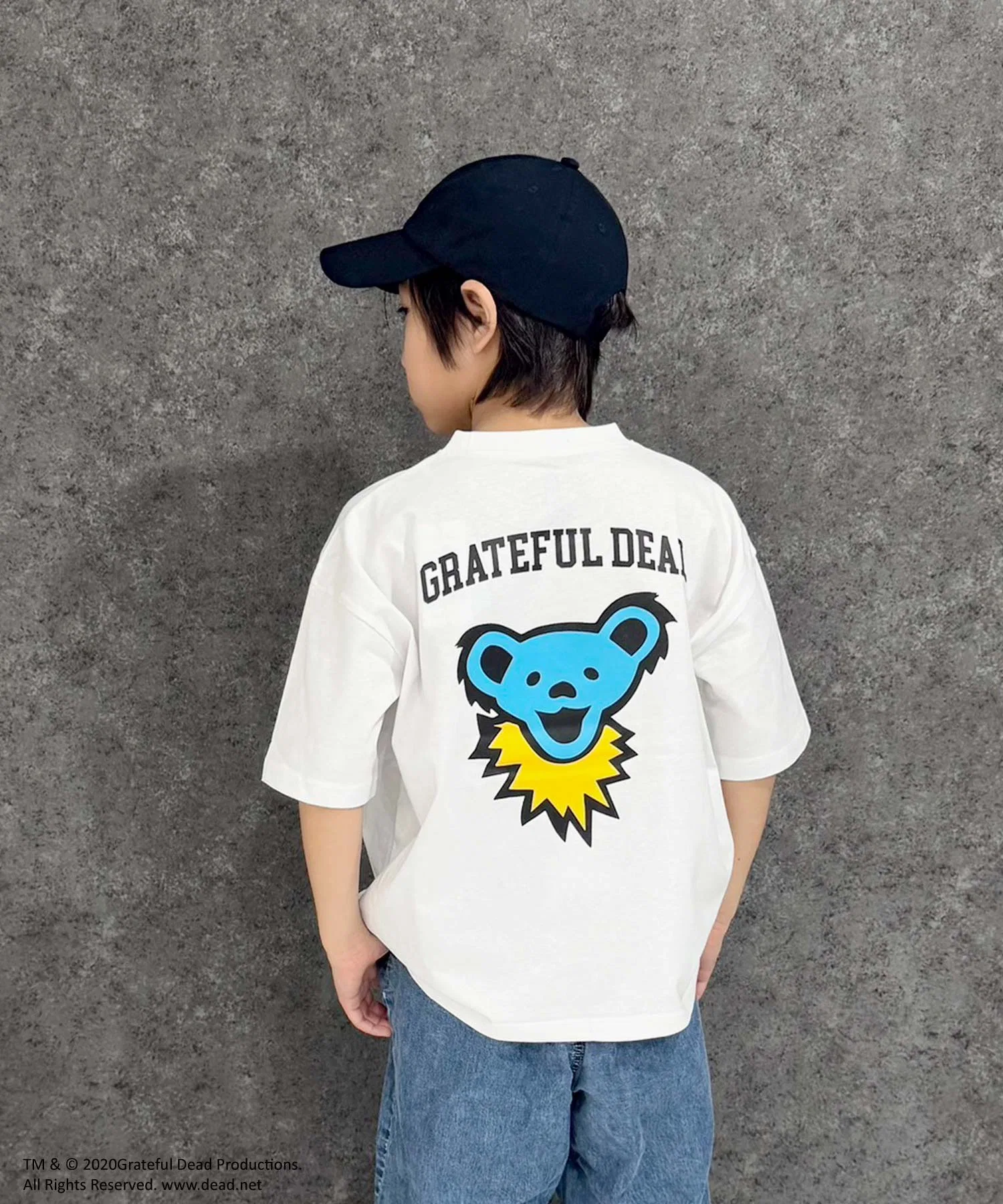 Футболка Grateful Dead оверсайз с принтом медведя, чёрная