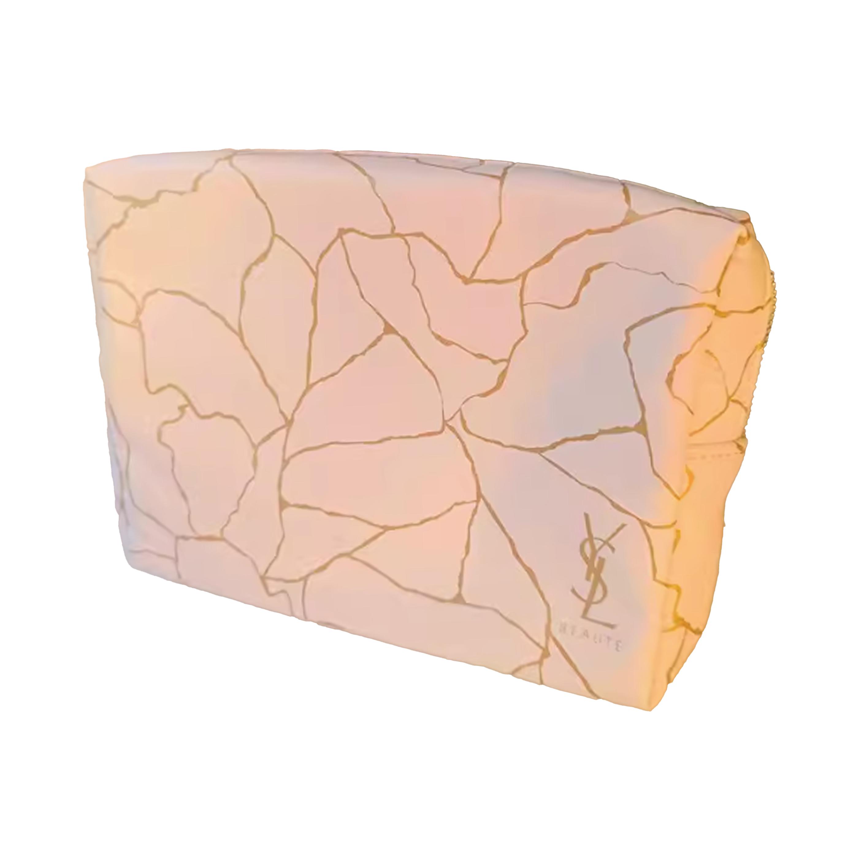 

SAINT LAURENT Белый с золотой окантовкой косметичка для хранения