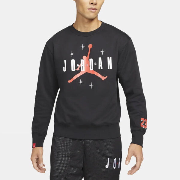 Толстовка Men's Air Jordan Athleisure Casual Sports Round Neck Pullover Black, черный — фото 3