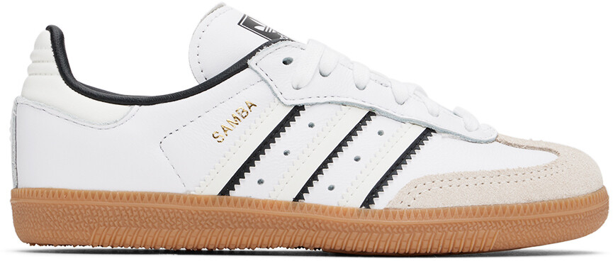 

Кроссовки Samba OG для маленьких детей белого и не совсем белого цвета Adidas Kids