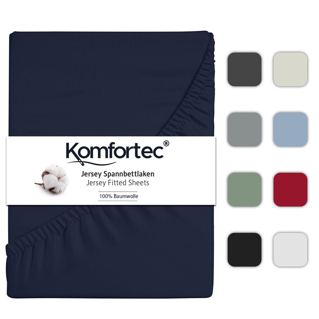 

Простыня трикотажная Komfortec 180х200 см, 100% хлопок, темно-синего цвета, Синий, Простыня трикотажная Komfortec 180х200 см, 100% хлопок, темно-синего цвета