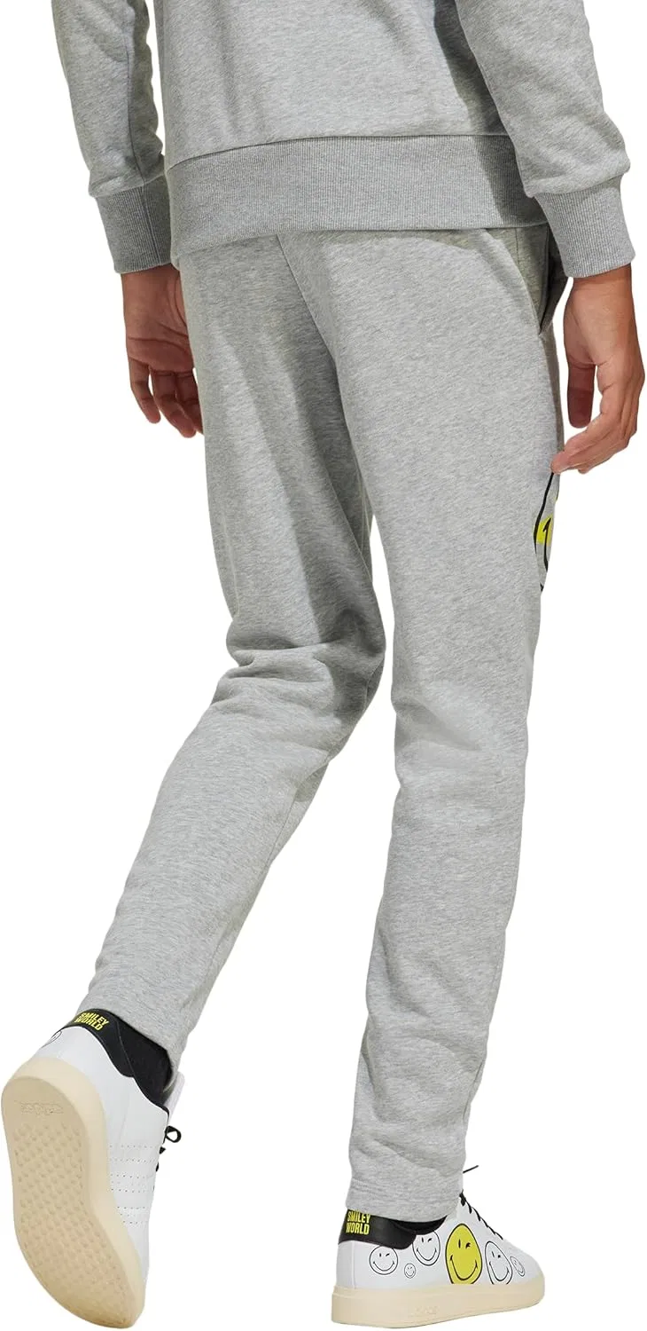 Детские спортивные штаны Adidas Originals Smiley World, Medium Grey Heather/Bright Yellow — фото 3