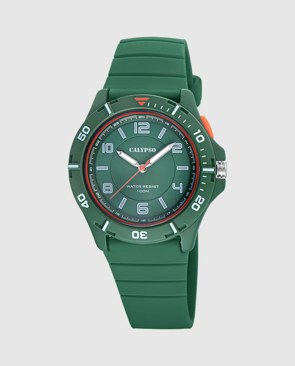 

K5857/4 Sweet Time Зеленые резиновые мужские часы Calypso, зеленый